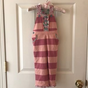 12-18 Pink Striped Overalls NEW/ NEVER WORN